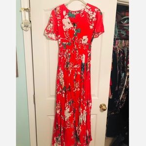 Red Floral Maxi Dress